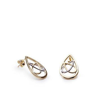 Pendientes bicolor diseño de triple lágrima