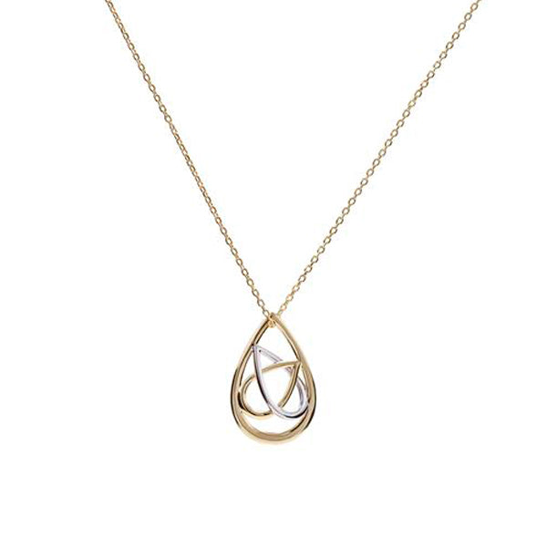 Colgantes de plata dorado en forma de lágrima