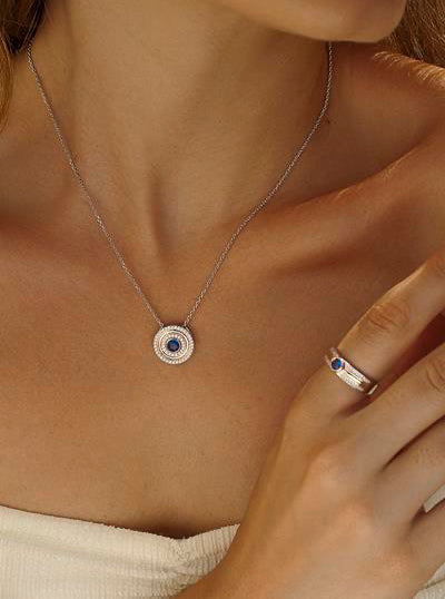 Anillos bicolor con circonitas y cuarzo adamantino azul