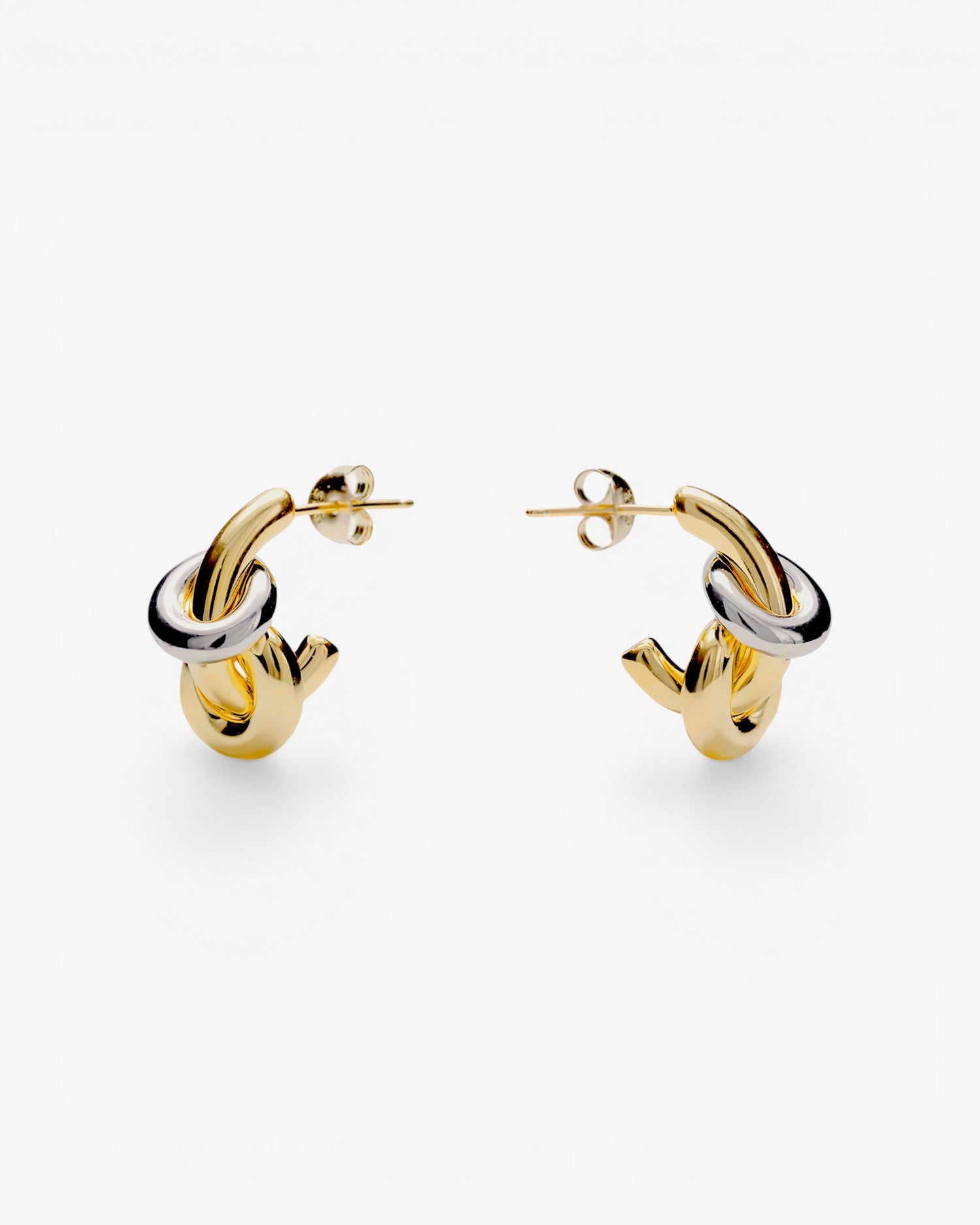 Pendientes aros pequeños diseño de doble argolla