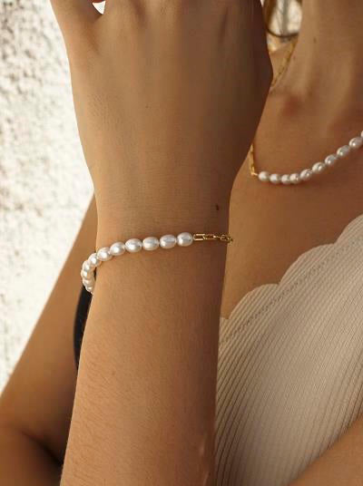 bracelets de perles design de chaîne paper clip