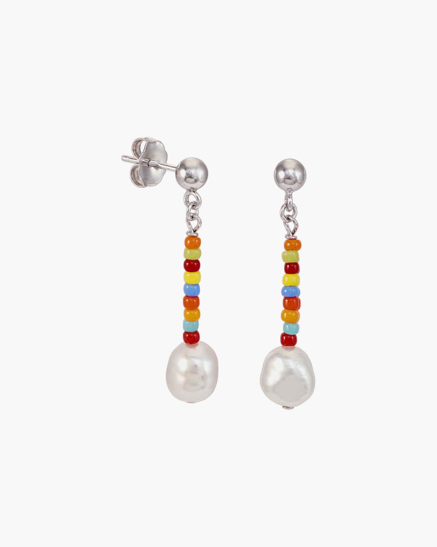 Pendientes perla colgante diseño bolas multicolores