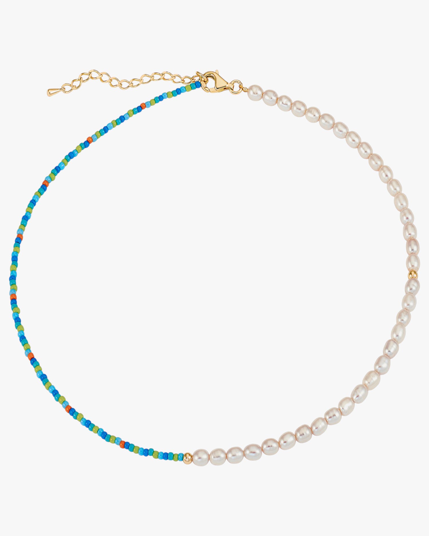Collares cortos diseño dividido de perlas y bolas