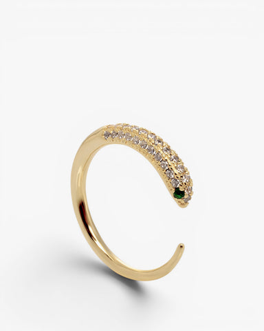Anillos de diseño cuerpo de serpiente abierto con circonitas