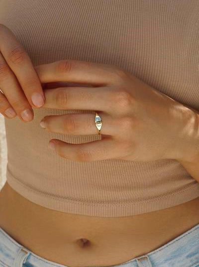 ring silver stamp  motive astral moon motive and stars