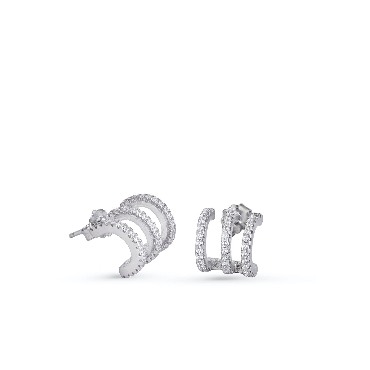 Boucles d'oreilles originaux design rail incurvé de zircons