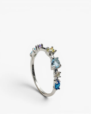 Anillos finos diseño de cuarzos adamantinos multi forma