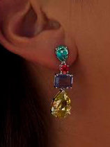 Pendientes de piedras de colores diseño colgante en diferentes tallas