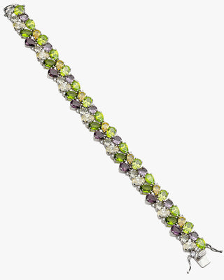 Pulseras con piedras diseño mosaico en tonos verdes