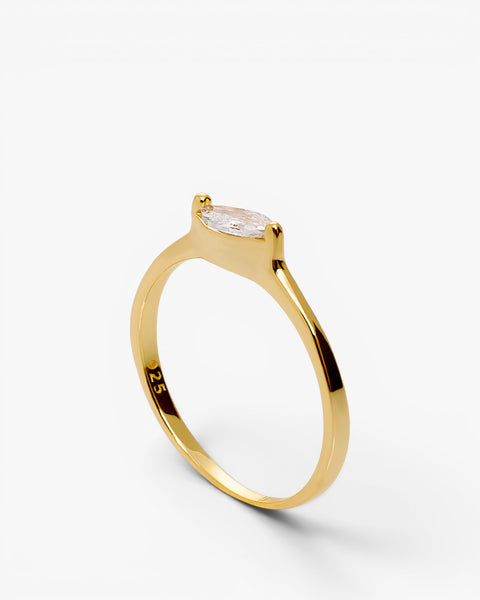 Anillos finos de plata de cuarzo adamantino talla marquesa