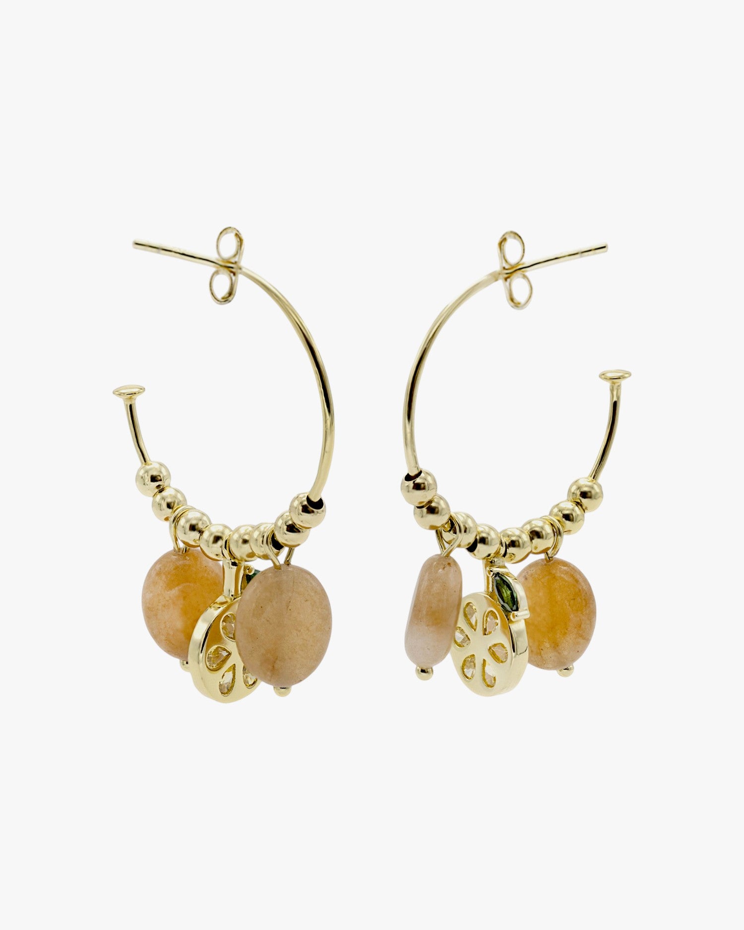 Boucles d'oreilles avec pendentifs en argent, breloque orange ornée de zirconiums cubiques et d'aventurine orange