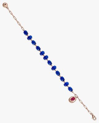 Pulseras con piedras de plata de circonitas azurita y fucsia