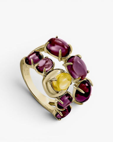 Anillos con piedras  circonitas y andratita