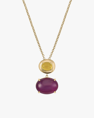 Colliers pendentifs en argent avec double zircon cubique, améthyste et andratite