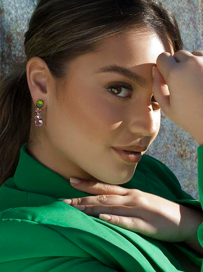 Pendientes con piedras de colores de plata diseño transparente