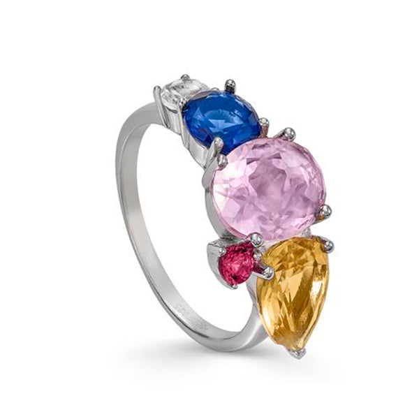 Anillos con piedras de colores brillantes con circonitas