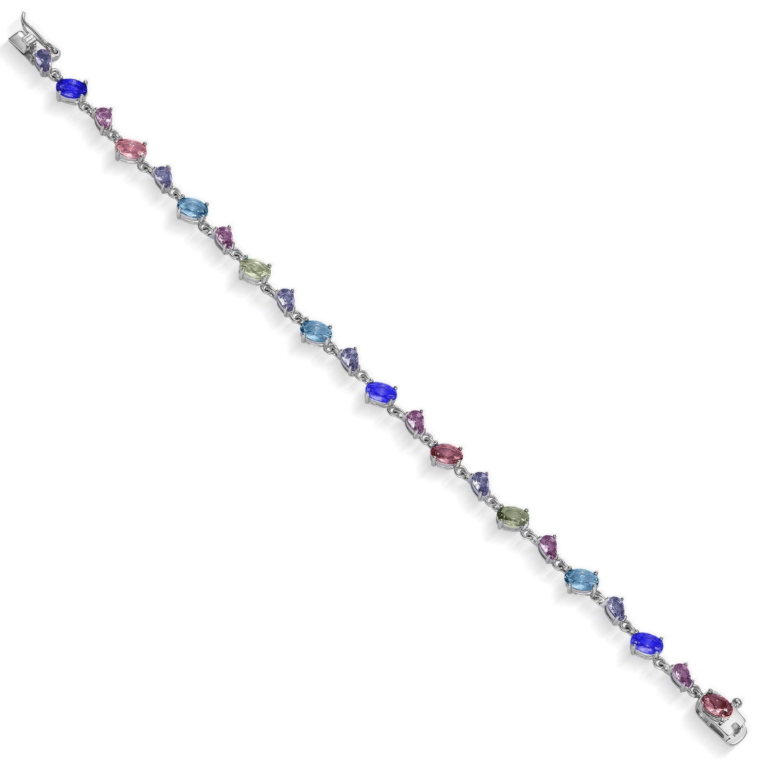 Pulseras con piedras de colores en tonos azules y verdes