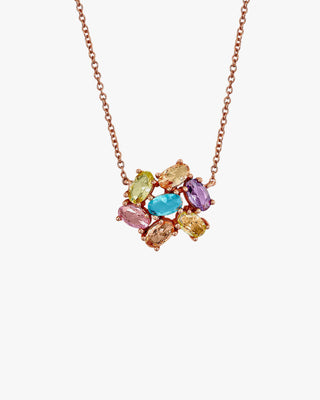 Collares con piedras diseño de gemas multicolores