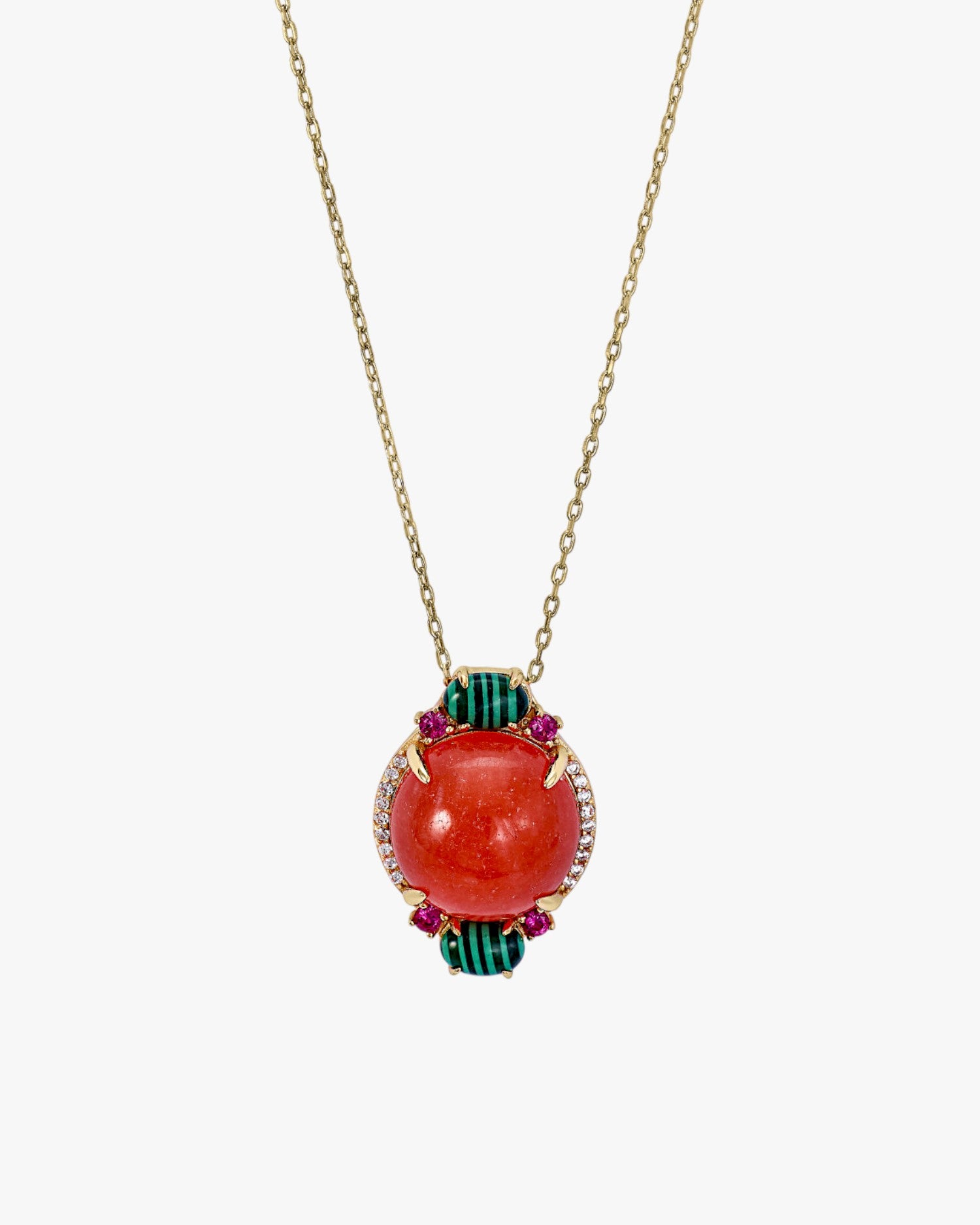 Collares con piedras semipreciosas en tonos naranjas y circonitas