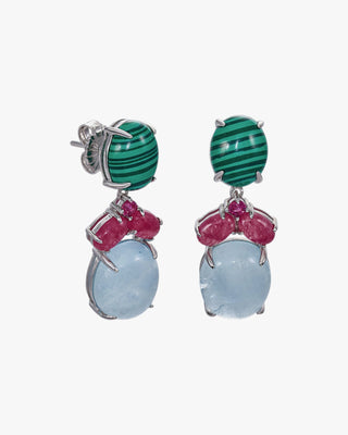 Pendientes de piedra natural diseño colgante con garras
