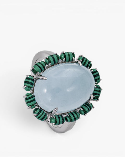 Anillos con piedras naturales diseño de flor