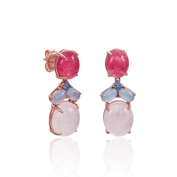 Boucles d'oreilles pendantes en pierre naturelle, modèle multi-tailles