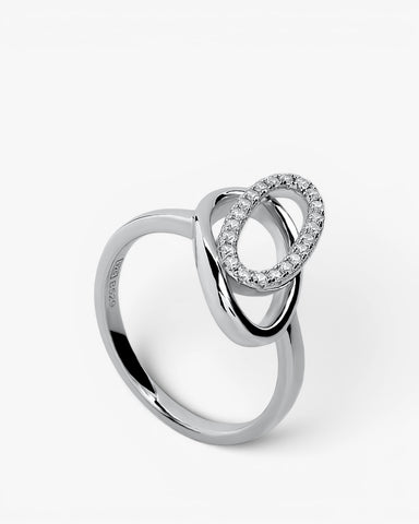 Anillos circonitas diseño doble circulo ovalado y circonitas