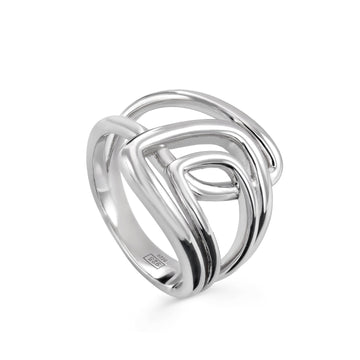Anillos grandes diseño irregular en plata