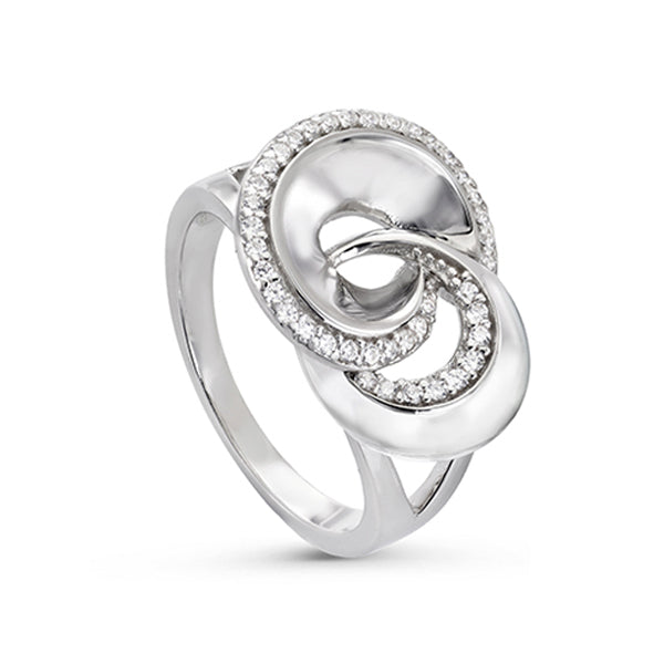 Anillos circonitas diseño doble carril y circonitas