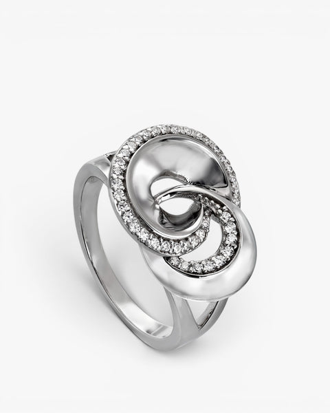 Anillos circonitas diseño doble carril y circonitas