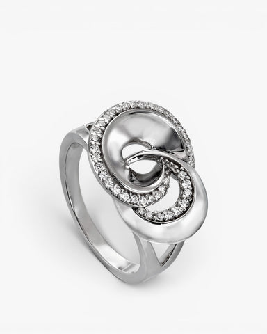 Anillos circonitas diseño doble carril y circonitas