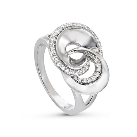 Anillos circonitas diseño doble carril y circonitas