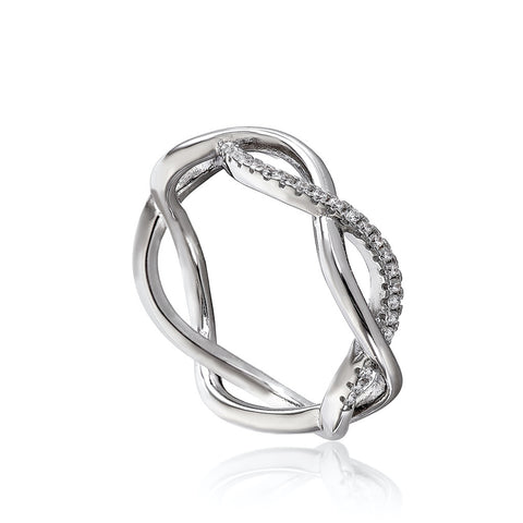 Anillos circonitas con doble carril entrelazado