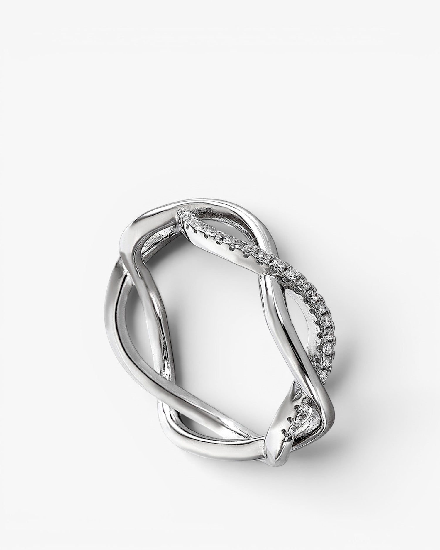 Anillos circonitas con doble carril entrelazado