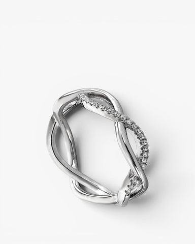 Anillos circonitas con doble carril entrelazado
