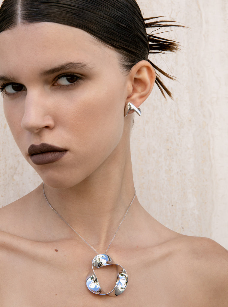 Collares plata originales con diseño irregular