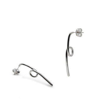 Pendientes largos finos diseño tirabuzon