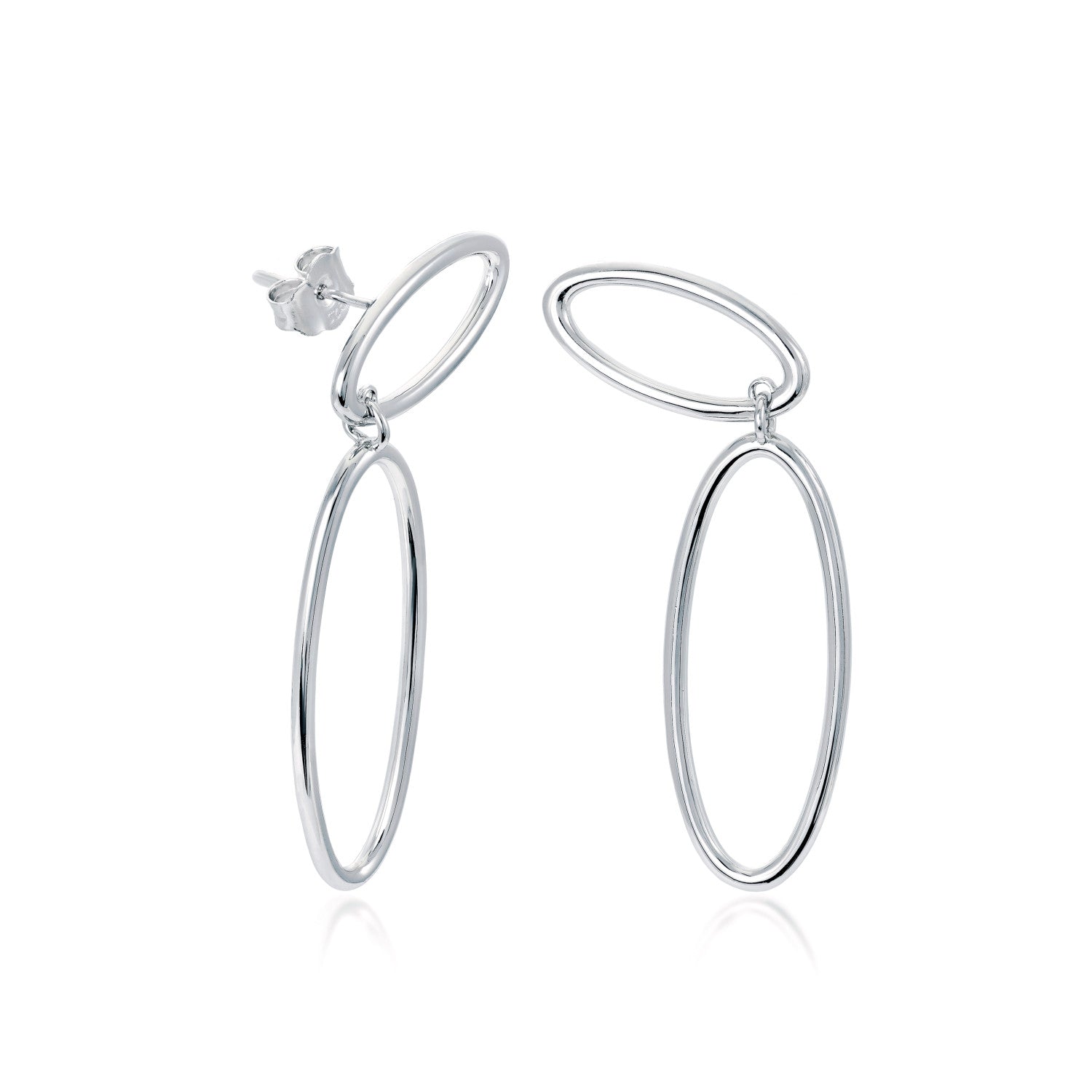 Boucles d'oreilles créoles avec pendentifs ovales