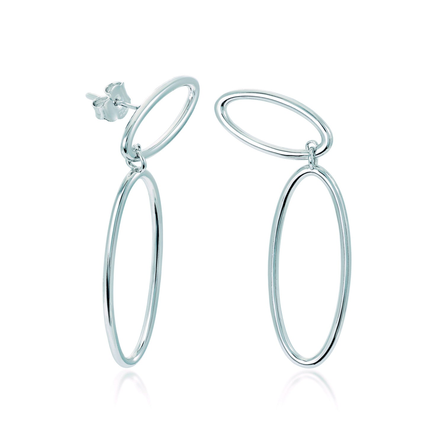 Boucles d'oreilles créoles avec pendentifs ovales