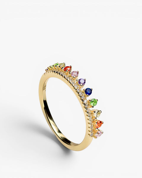 Anillos con piedras de colores y circonitas