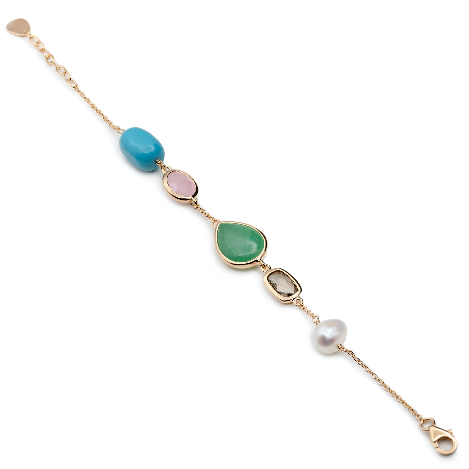 Bracelets ornés de pierres, motif aux tons pastel