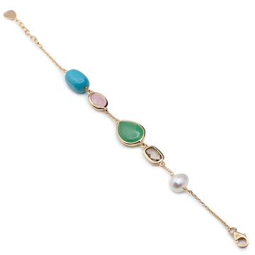 Bracelets ornés de pierres, motif aux tons pastel