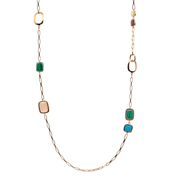 Collares largos con piedras de diseño tonos otoño