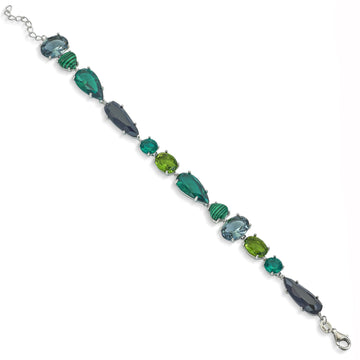 Pulseras con piedras diseño tonos verdes y azúl