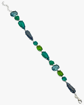 Bracelets with stones in shades of green and blue