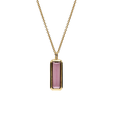 Collares con piedras talla radiante tono rosa