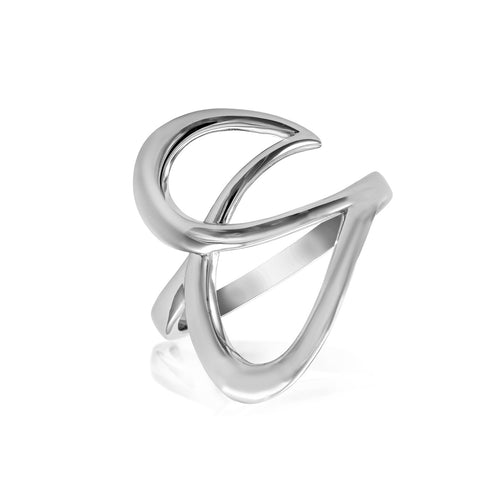 Anillos de diseño de plata lisa diseño garabato