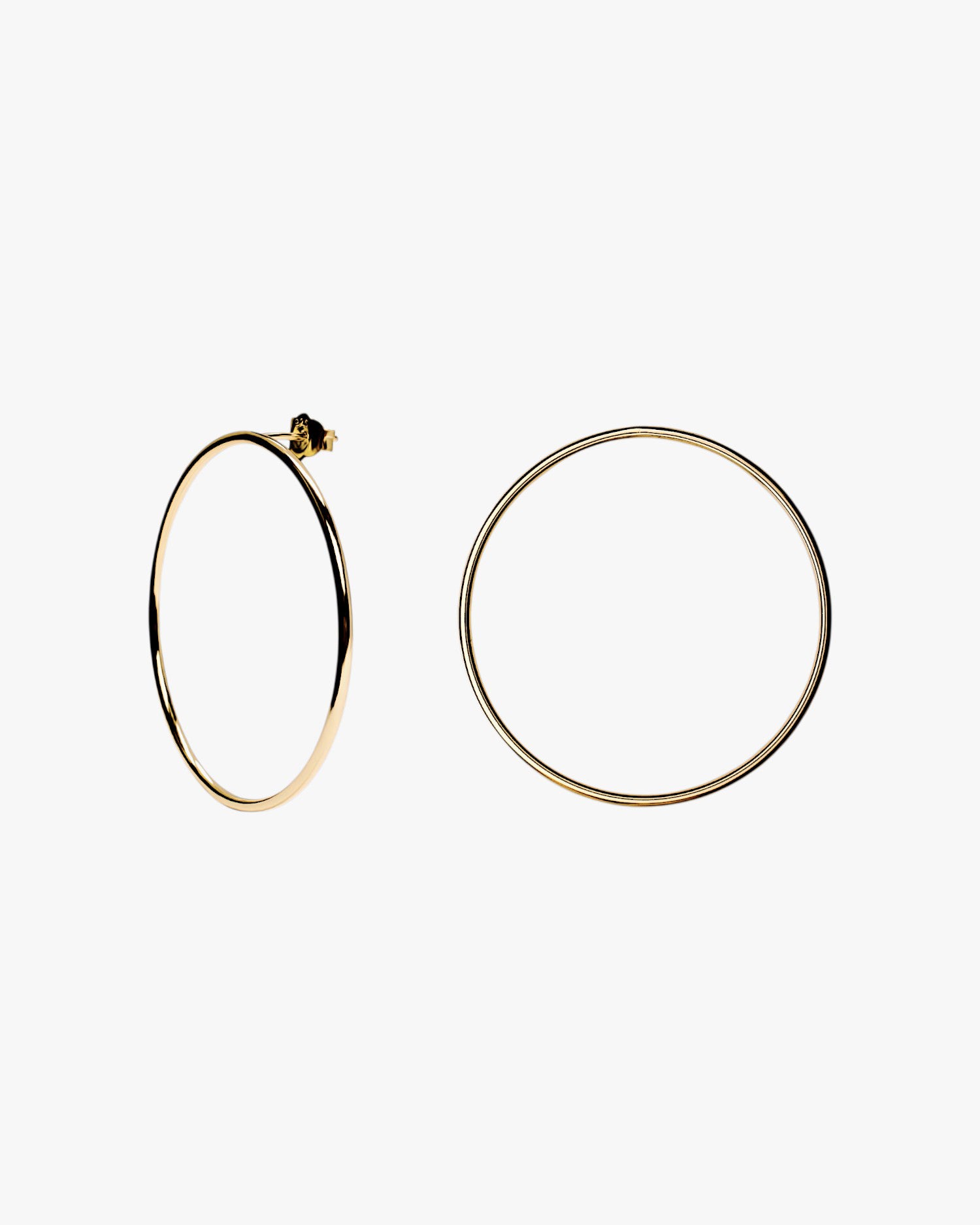 Pendientes aro de plata bañada en oro diseño circular