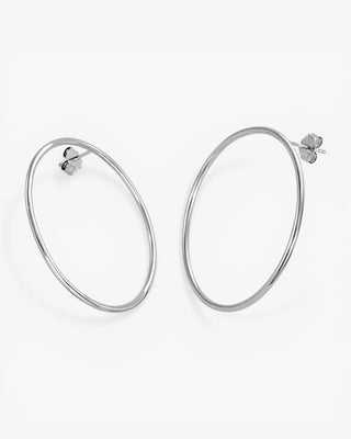 Pendientes aro de plata diseño maxi círculo