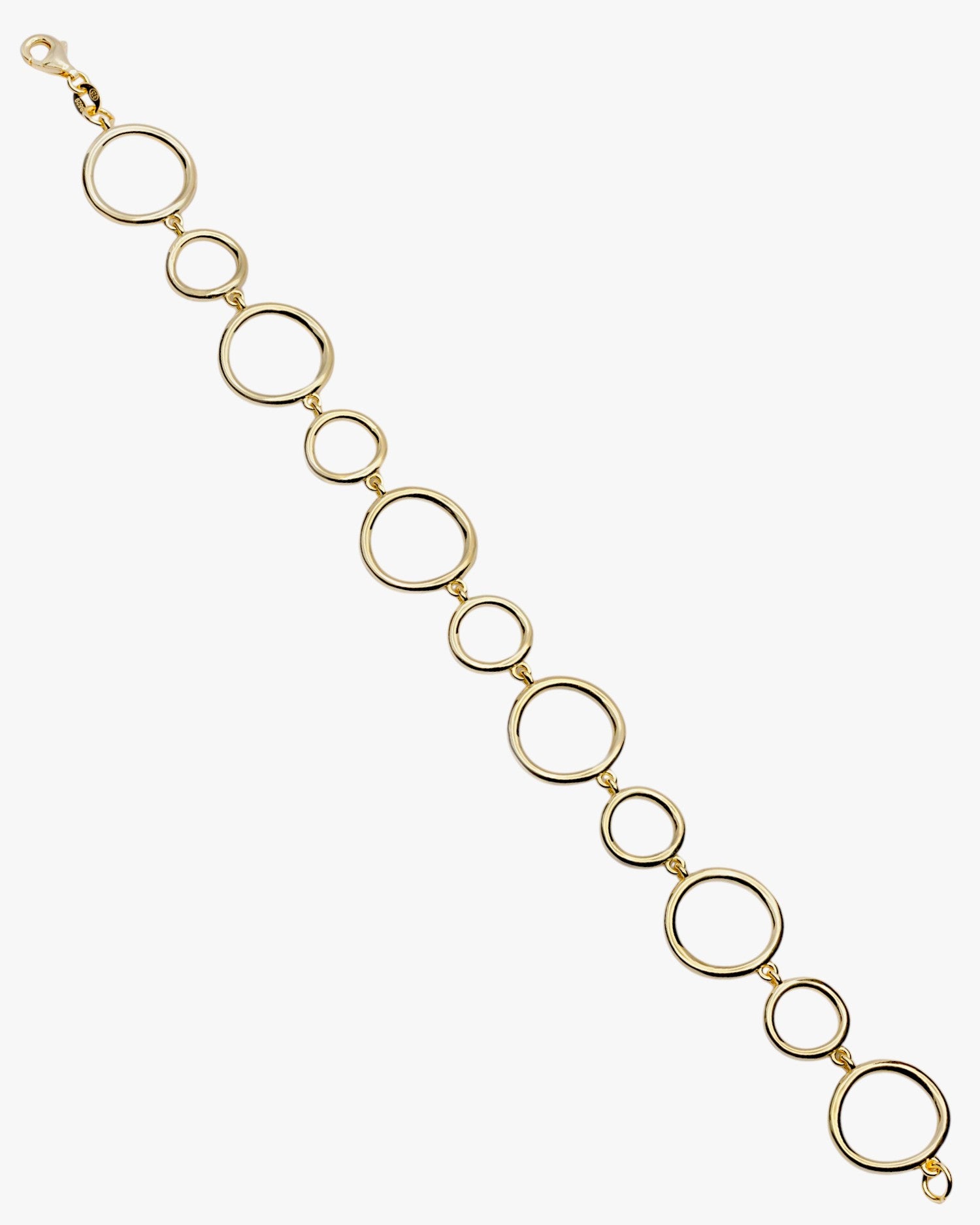 Pulsera eslabones plata baño dorado diseño circular